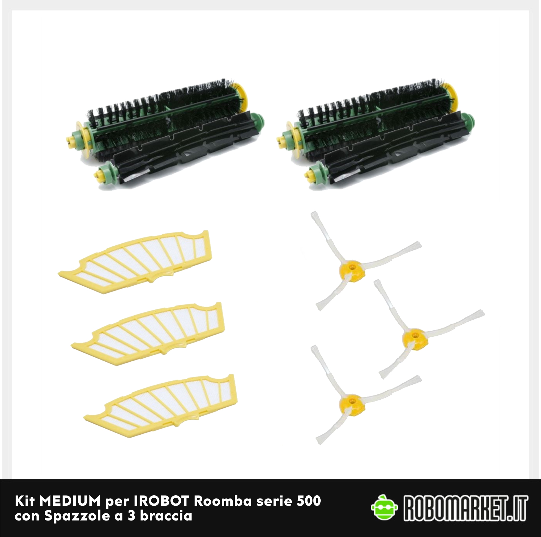 Fdit Kit di Accessori di Ricambio Che Include 3 filtri 3 spazzole Laterali 1 Spazzola a setole e 1 Spazzola per battitore per iRobot Roomba Serie 600 